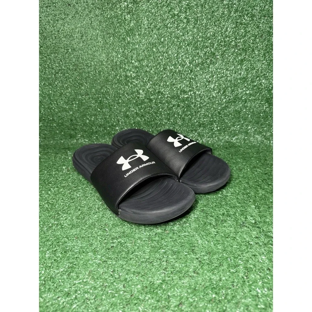 Under Armour Sandals Mens Size 11 Ansa Fix Black Comfort Slip On Beach Slides